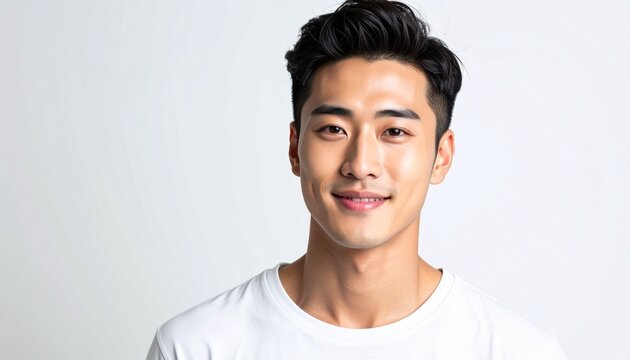 現代的で爽やかな20代男性の顔全体画像
