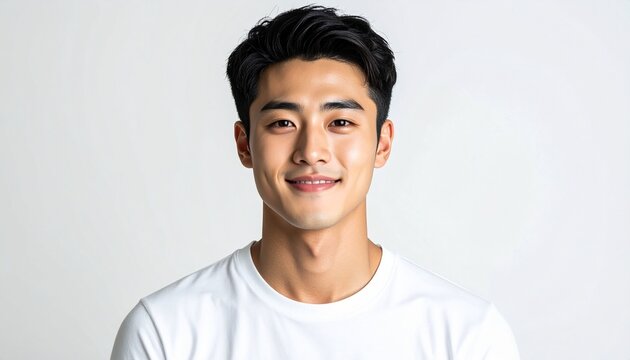 現代的で爽やかな20代男性の顔全体画像