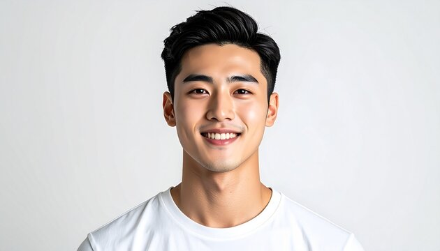 現代的で爽やかな20代男性の顔全体画像