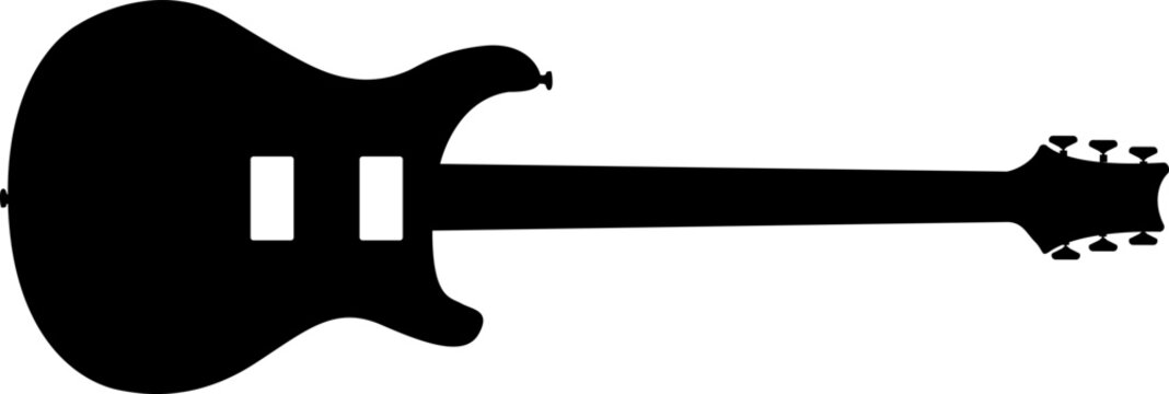 Electric Rock Guitar SVG Vector Silhouette Heavy Metal Guitar - HAND DRAWN ILLUSTRATION