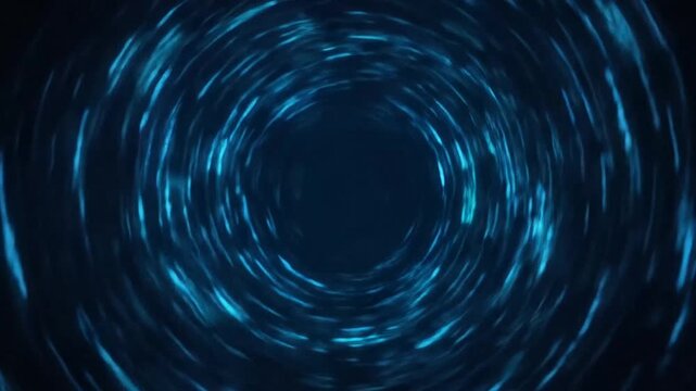Futuristic digital data streams and swirling vortexes in vibrant blue tones