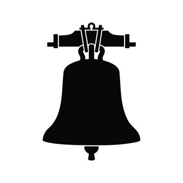 Vintage church bell silhouette vector illustration for religious and historical designs.