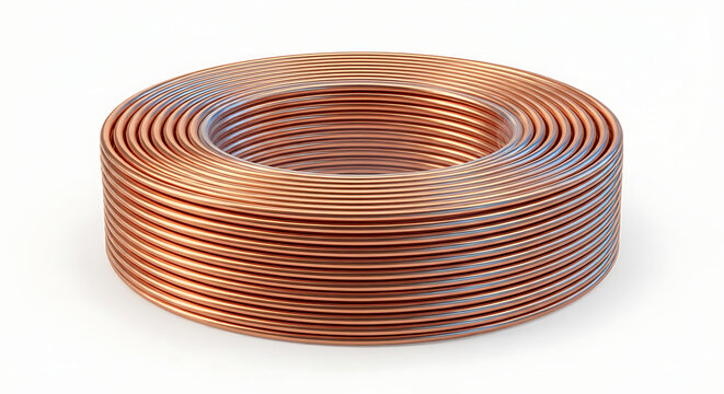 Coiled Copper Wire Roll with Layered Circular Rings