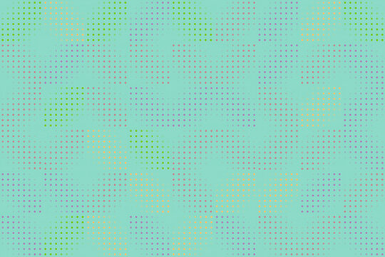 Abstract mint green halftone dot pattern on a transparent background