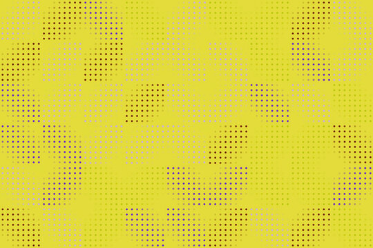 Yellow halftone pattern with circular dot gradient on transparent background