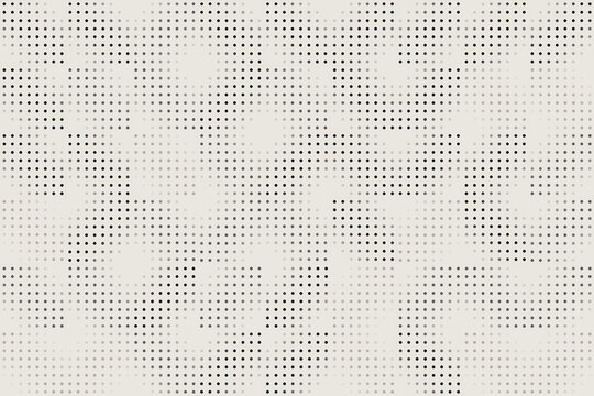 Abstract halftone dot pattern with varying circle sizes on white background