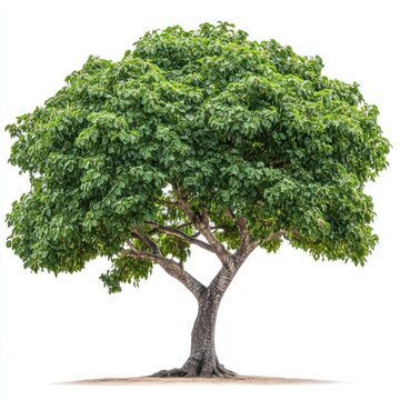 Real marula tree background isolated leaves.