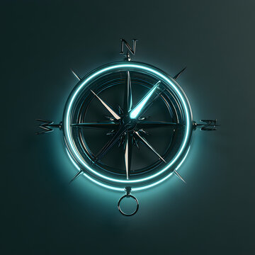 Modern 3D compass on a black background