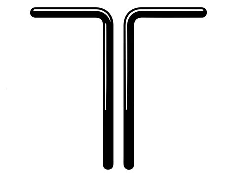 Divining Dowsing Rods Vector, L-Shaped Water Witching Tool Graphic