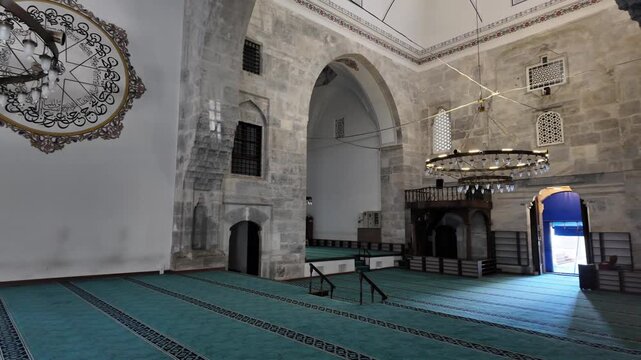 A view of the historic Yildirim Bayezid Mosque in the city of Bursa, Turkey.