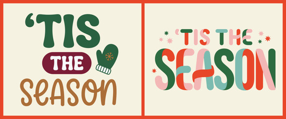 Modern season's greetings text with festive leaves for winter celebrations. © Tabassum Studio