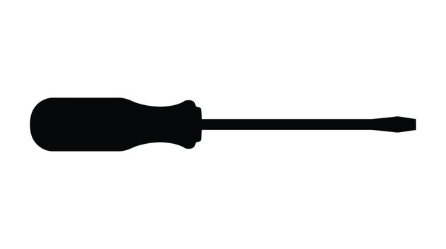 Flathead screwdriver in black silhouette tool hardware