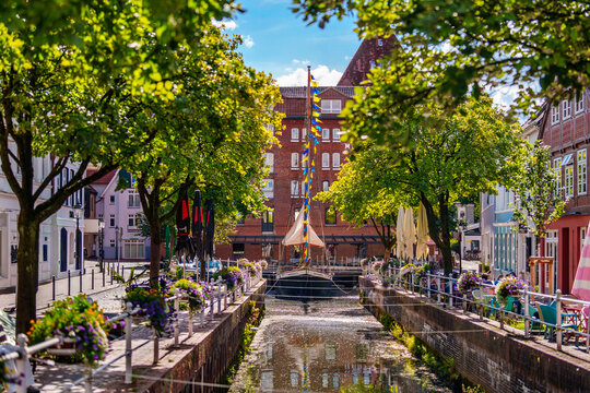 Buxtehude, Germany. The canal Fleth.