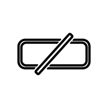 A rectangular frame icon featuring a diagonal slash across the center shape