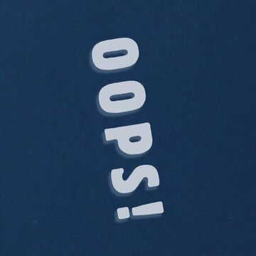Animated  Oops Text on Blue Background