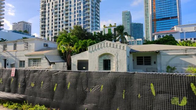 Decaying old homes Edgewater Miami soon to be demolished for highrise construction
