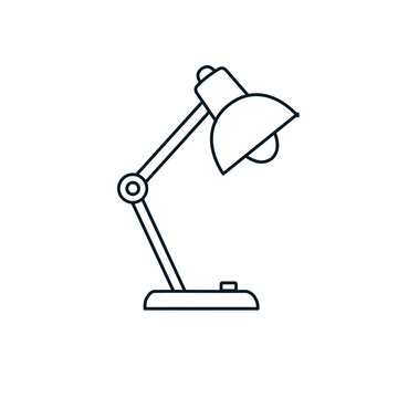 Desk lamp line art icon vector illustration