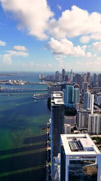 Vertical aerial high above Miami
