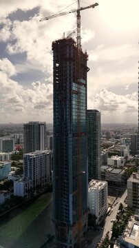 Vertical aerial video Villa Miami Residences Edgewater