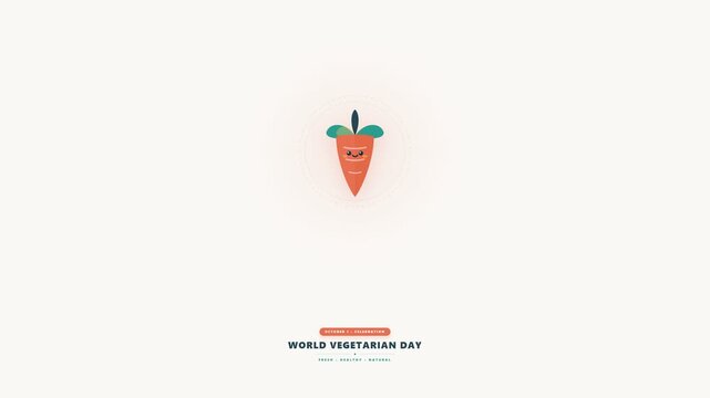 Minimalist world vegetarian day celebration with carrot characters
