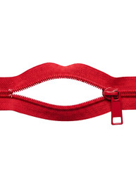 Red Zipper Arranged as Open Lips © umang