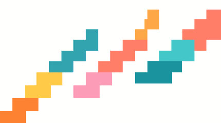 Fototapeta premium Colorful geometric blocks forming a zigzag pattern