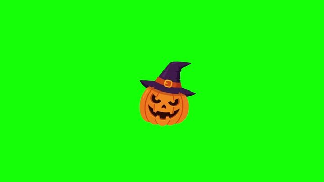 Pumpkin for green screen and Halloween overlay continuous creepy loop