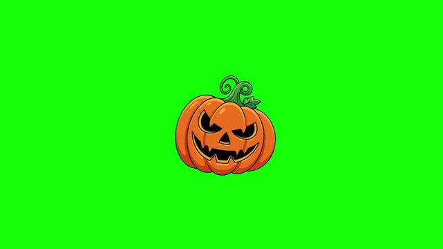 Pumpkin for green screen and Halloween overlay continuous creepy loop