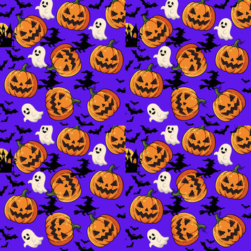 seamless pattern with funny monsters
