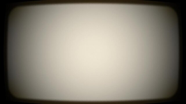 Vintage CRT Television Screen Overlay with Warm Glow, Rounded Frame and Retro Analog Vignette
