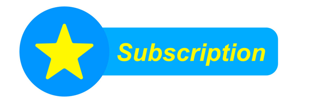 Subscription badge  UI Icon with yellow star vector illustration