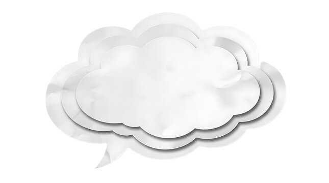 White speech bubble icon on transparent background