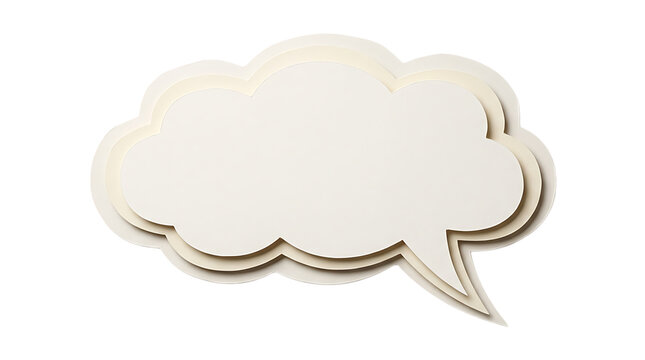 White speech bubble icon on transparent background PNG