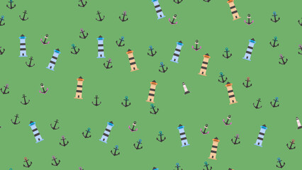 Lighthouses and Anchors Pattern © vi