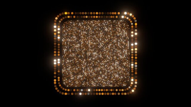 black gold elegant square frame background loop