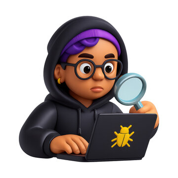 PNG Focused coder analyzing bugs.