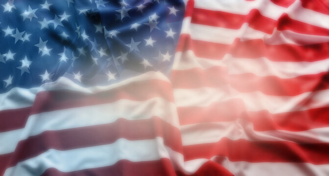 American flag background blurry