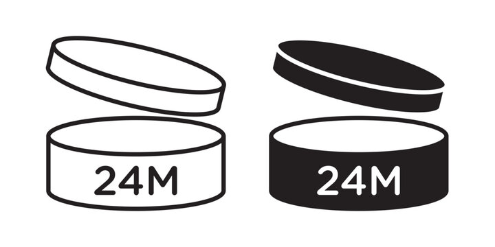 24M icon flat outline in black