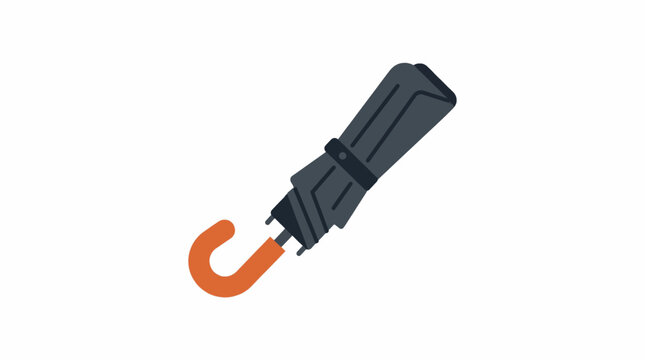 Minimalist folded umbrella vector illustration