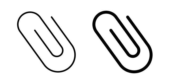 Attachment clip icon flat outline in black
