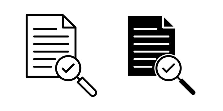 Audit icon flat outline in black