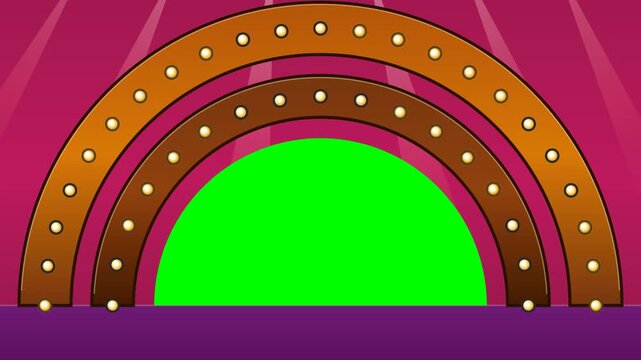 Vibrant rainbow arch with metallic studs and gradient background for modern graphic design projects