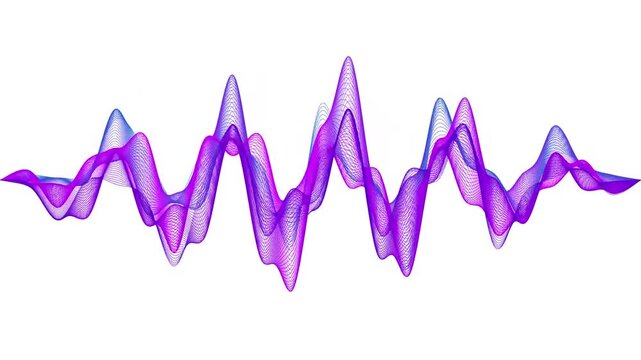 Colorful Sound Audio Waveform Equalizer Animation on White Background