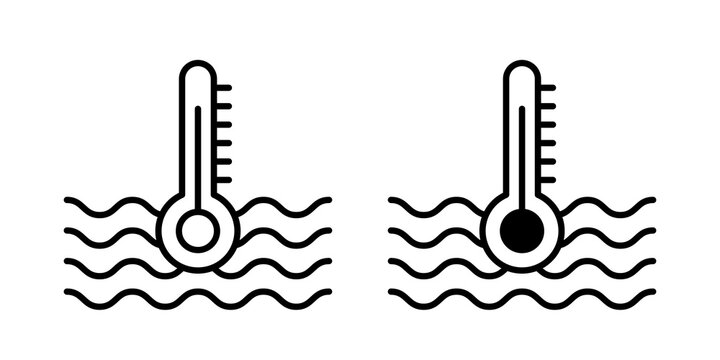 Car temperature icon flat outline in black