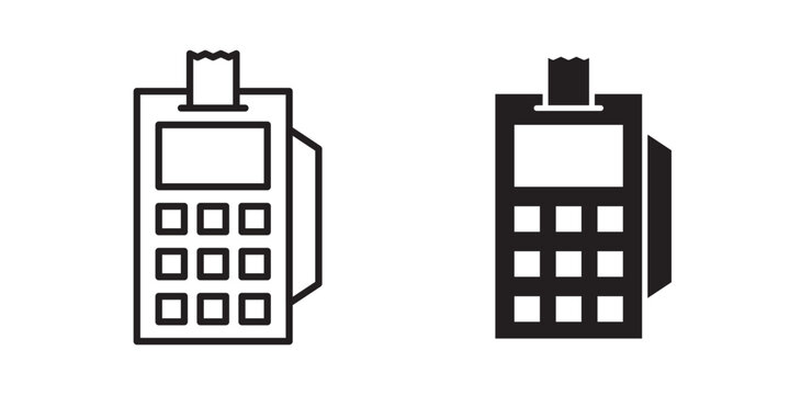 Card machine icon flat outline in black