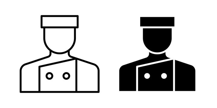 Concierge icon flat outline in black