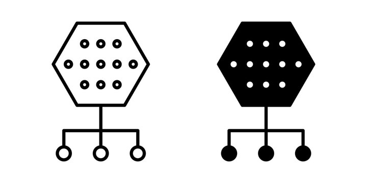 Content management icon flat outline in black