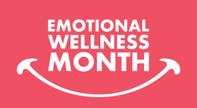 Emotional Wellness Month October Awareness Banner Vector Illustration