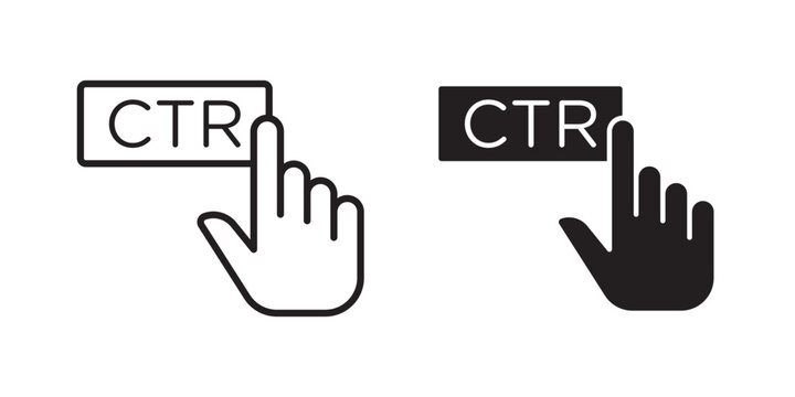 CTR icon flat outline in black