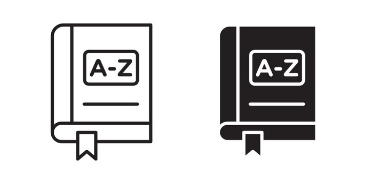 Dictionaries icon flat outline in black